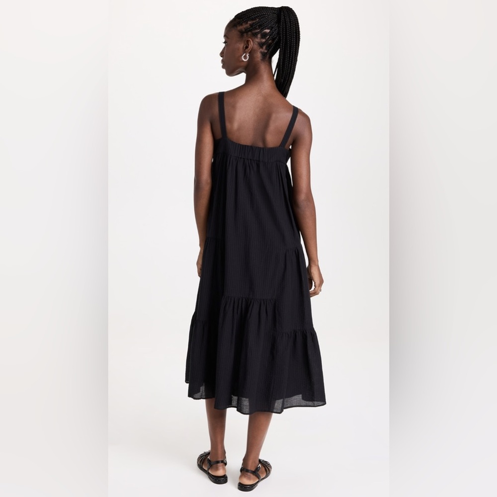 JENNI KAYNE SEERSUCKER SUMMER DRESS IN BLACK SIZE XS - Picture 2 of 10